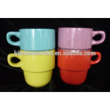 Haonai Stackable Glazed Colorfull Ceramic Mugs